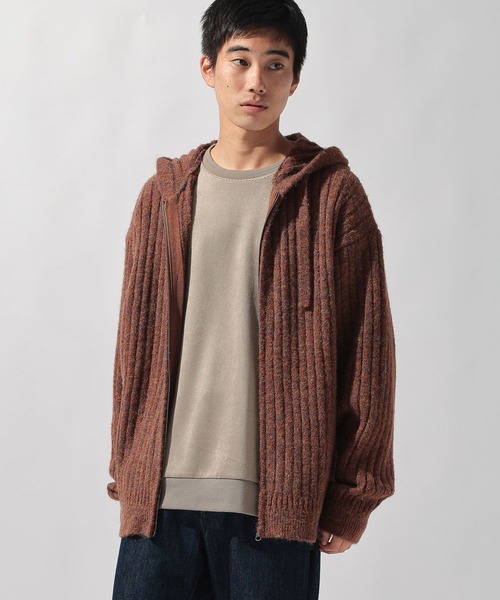 niko and...（ニコアンド）の「ワイドリブニットパーカー（パーカー・メンズ・キャメル/ネイビー・LARGE/MEDIUM）」の12枚目の写真