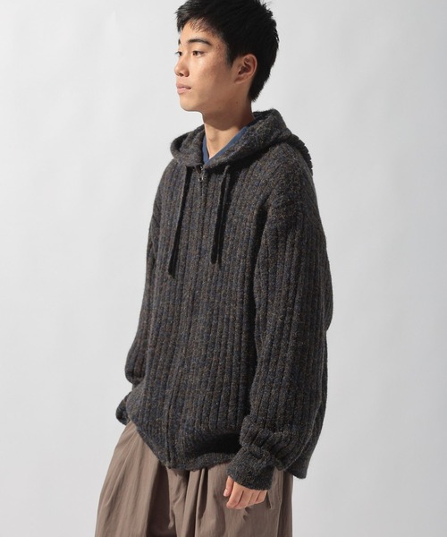 niko and...（ニコアンド）の「ワイドリブニットパーカー（パーカー・メンズ・キャメル/ネイビー・LARGE/MEDIUM）」の16枚目の写真