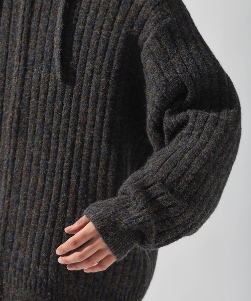 niko and...（ニコアンド）の「ワイドリブニットパーカー（パーカー・メンズ・キャメル/ネイビー・LARGE/MEDIUM）」の21枚目の写真