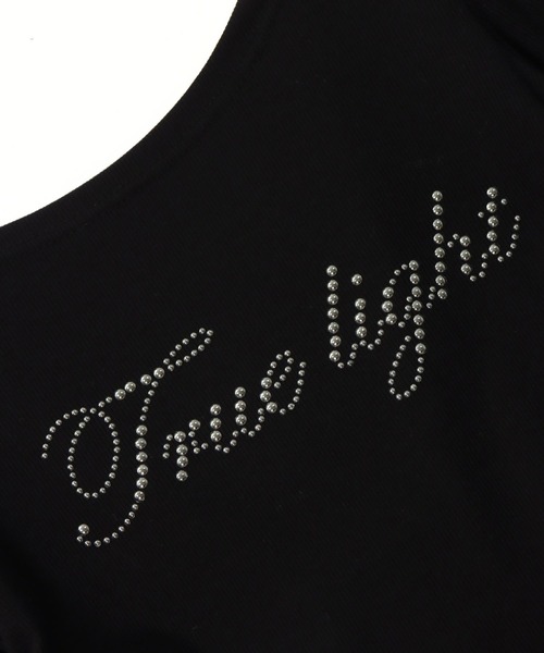 ANAP(アナップ)の「スタッズ ロゴ レース ヘム ワンショルダー リブ トップス(Tシャツ/カットソー・レディース・ブラック/ホワイト・F)」の8枚目の写真