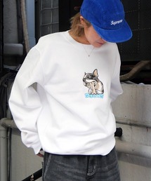 MELLOW DOG SWEAT2 / イラスト刺繍 / ブルドッグ / 犬　スウェット　トレーナー