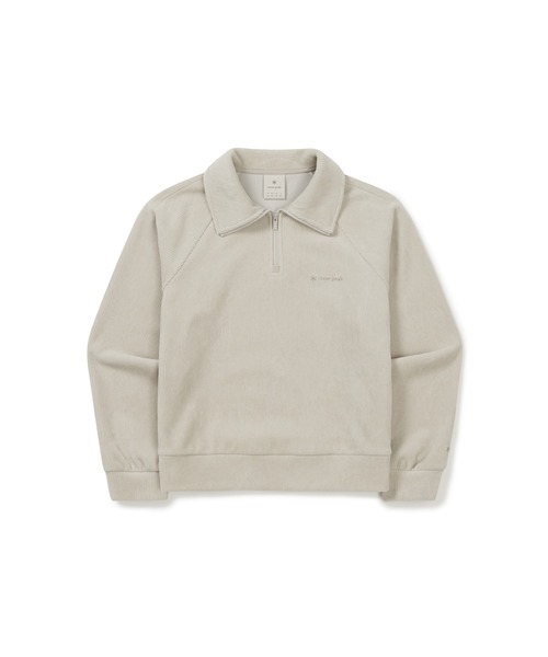 Snow Peak(スノーピーク)の「Snow Peak / Corduroy Wmn's Half Zip Sweatshirt コーデュロイ ウィメンズ ハーフジップ スウェットシャツ 海外限定(スウェット・レディース・ライトベージュ/ブラウン・S/M/L)」の1枚目の写真