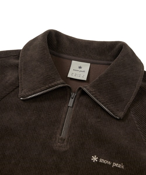 Snow Peak(スノーピーク)の「Snow Peak / Corduroy Wmn's Half Zip Sweatshirt コーデュロイ ウィメンズ ハーフジップ スウェットシャツ 海外限定(スウェット・レディース・ライトベージュ/ブラウン・S/M/L)」の5枚目の写真