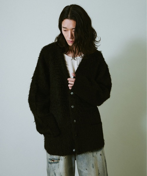 Camphor wood（カンファーウッド）の「mohair touch super shaggy cardigan / モヘアタッチスーパーシャギーカーディガン（カーディガン/ボレロ・メンズ・カーキ/ライトブルー/ブラック・LARGE/MEDIUM）」の18枚目の写真