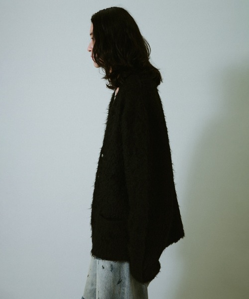 Camphor wood（カンファーウッド）の「mohair touch super shaggy cardigan / モヘアタッチスーパーシャギーカーディガン（カーディガン/ボレロ・メンズ・カーキ/ライトブルー/ブラック・LARGE/MEDIUM）」の15枚目の写真