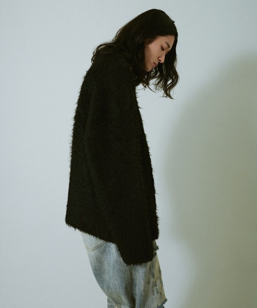 Camphor wood（カンファーウッド）の「mohair touch super shaggy cardigan / モヘアタッチスーパーシャギーカーディガン（カーディガン/ボレロ・メンズ・カーキ/ライトブルー/ブラック・LARGE/MEDIUM）」の13枚目の写真