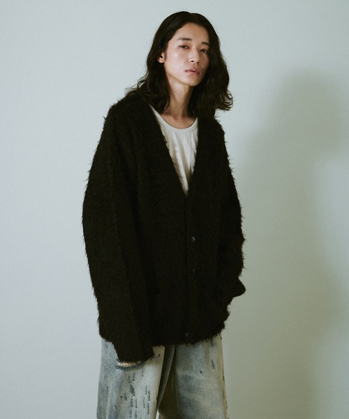 Camphor wood（カンファーウッド）の「mohair touch super shaggy cardigan / モヘアタッチスーパーシャギーカーディガン（カーディガン/ボレロ・メンズ・カーキ/ライトブルー/ブラック・LARGE/MEDIUM）」の12枚目の写真