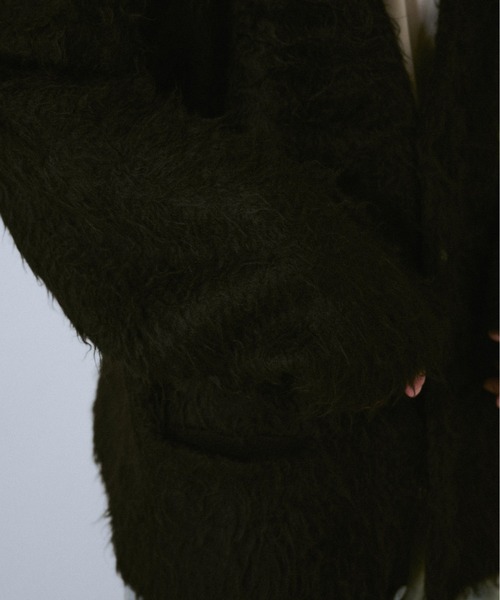 Camphor wood（カンファーウッド）の「mohair touch super shaggy cardigan / モヘアタッチスーパーシャギーカーディガン（カーディガン/ボレロ・メンズ・カーキ/ライトブルー/ブラック・LARGE/MEDIUM）」の9枚目の写真