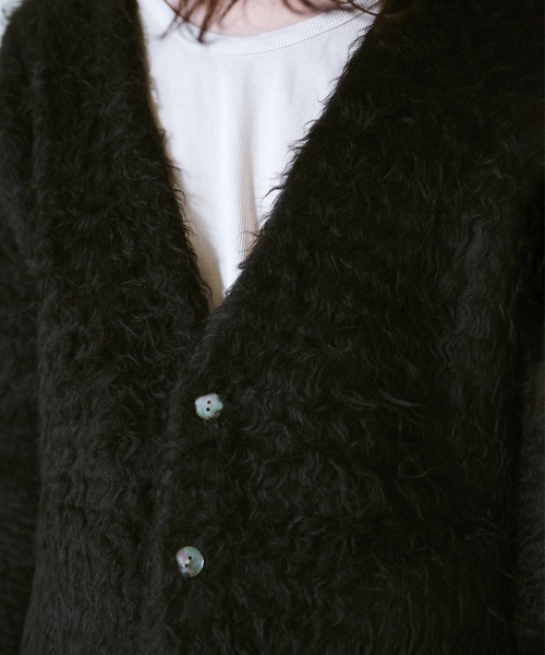 Camphor wood（カンファーウッド）の「mohair touch super shaggy cardigan / モヘアタッチスーパーシャギーカーディガン（カーディガン/ボレロ・メンズ・カーキ/ライトブルー/ブラック・LARGE/MEDIUM）」の7枚目の写真