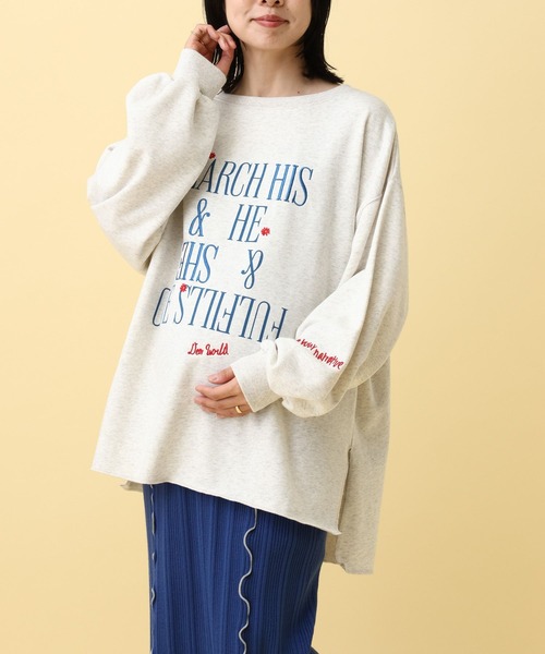 LEPSIM(レプシィム)の「【産前・産後対応】マタニティ/裏毛ロゴ刺繍スウェット 591258(マタニティウェア/グッズ・レディース・チャコールグレー/杢グレー/ベージュ・FREE)」の6枚目の写真