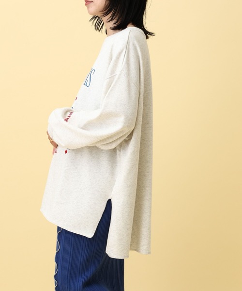 LEPSIM(レプシィム)の「【産前・産後対応】マタニティ/裏毛ロゴ刺繍スウェット 591258(マタニティウェア/グッズ・レディース・チャコールグレー/杢グレー/ベージュ・FREE)」の7枚目の写真