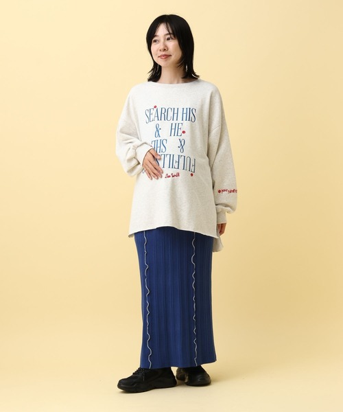 LEPSIM(レプシィム)の「【産前・産後対応】マタニティ/裏毛ロゴ刺繍スウェット 591258(マタニティウェア/グッズ・レディース・チャコールグレー/杢グレー/ベージュ・FREE)」の8枚目の写真