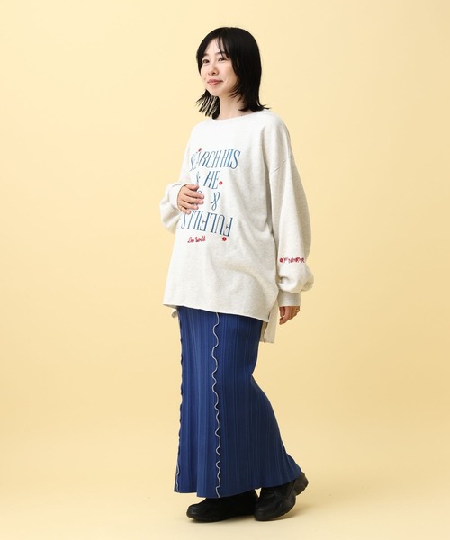 LEPSIM(レプシィム)の「【産前・産後対応】マタニティ/裏毛ロゴ刺繍スウェット 591258(マタニティウェア/グッズ・レディース・チャコールグレー/杢グレー/ベージュ・FREE)」の9枚目の写真