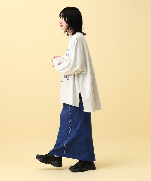 LEPSIM(レプシィム)の「【産前・産後対応】マタニティ/裏毛ロゴ刺繍スウェット 591258(マタニティウェア/グッズ・レディース・チャコールグレー/杢グレー/ベージュ・FREE)」の10枚目の写真
