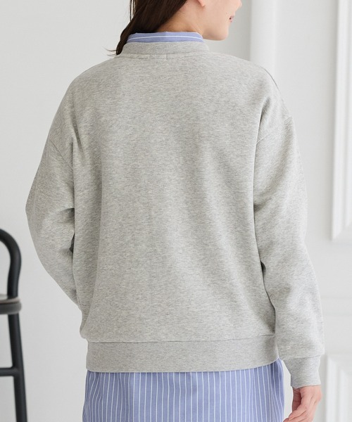 Honeys(ハニーズ)の「【ハニぽか】裏起毛ゆるスウェット(スウェット・レディース・スミクロ/杢グレー/ブルー/ピンク/グリーン/ライトベージュ/ブラック・M/LL/L/3L/S)」の13枚目の写真