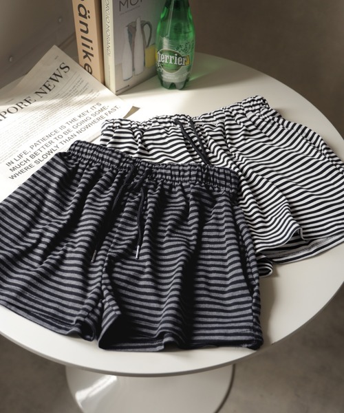 Ulysses(ユリシス)の「ボーダーショートパンツ(その他パンツ・レディース・ホワイト/グレー・F)」の5枚目の写真