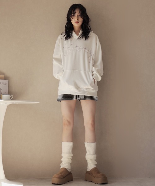 Ulysses(ユリシス)の「ボーダーショートパンツ(その他パンツ・レディース・ホワイト/グレー・F)」の4枚目の写真