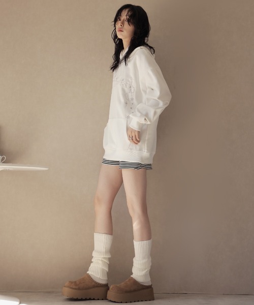 Ulysses(ユリシス)の「ボーダーショートパンツ(その他パンツ・レディース・ホワイト/グレー・F)」の9枚目の写真