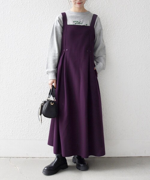 SHIPS any: エア ニードル タック フレア ジャンパースカート