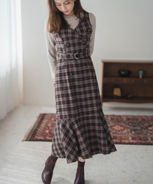 MISCH MASCH | 2025秋冬新作 チェックトレンチジャンスカ(ジャンパースカート)