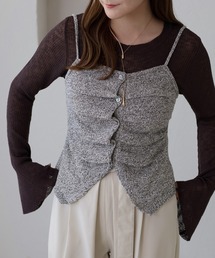 apres jour clair(アプレジュールクレア)の【apres jour clair】メランジデザインニットビスチェ(その他トップス)