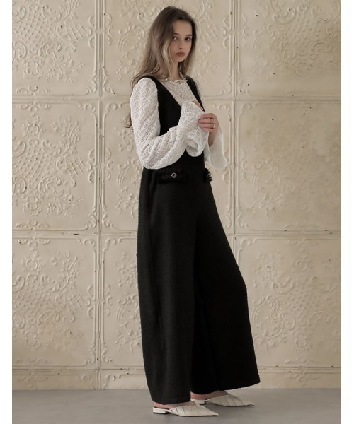 MEISM（ミズム）の「[MEISM by Re:EDIT][2025AW PRE ORDER]レースクルーネック袖フリルブラウス（Tシャツ/カットソー・レディース・ブラック/ホワイト・LARGE/MEDIUM）」の3枚目の写真