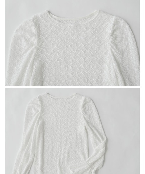 MEISM（ミズム）の「[MEISM by Re:EDIT][2025AW PRE ORDER]レースクルーネック袖フリルブラウス（Tシャツ/カットソー・レディース・ブラック/ホワイト・LARGE/MEDIUM）」の6枚目の写真