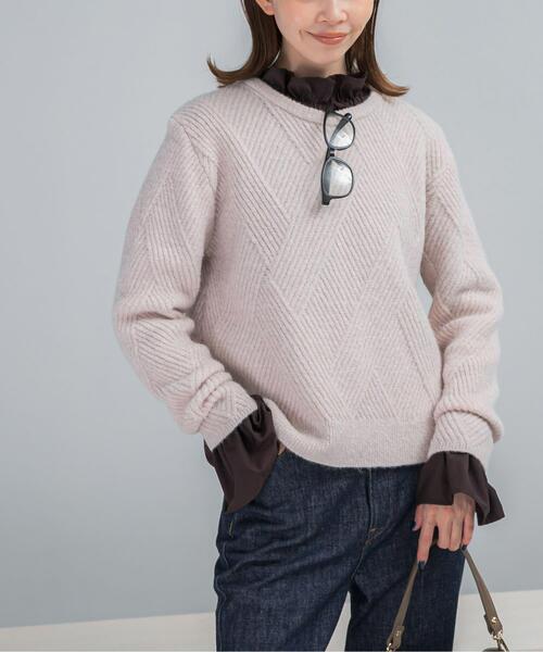 セール】ダイヤ柄編ラメミックスニット（ニット/セーター）｜URBAN