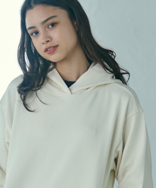 LACOSTE(ラコステ)の「裏パイルスウェットフーディー(パーカー・レディース・オフホワイト/ブラック/ダークブラウン・34/36/38/40)」の6枚目の写真