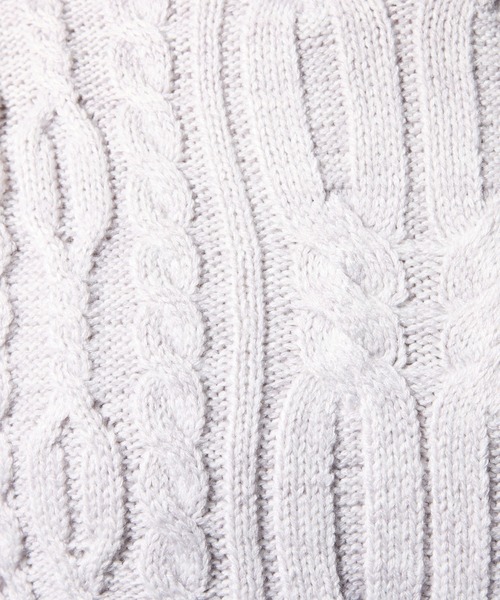 HIDEAWAYS NICOLE(ハイダウェイニコル)の「ケーブル編み衿ファスナータートルネックニット(ニット/セーター・メンズ・ブラック/ネイビー/ホワイト×ライトグレー/ホワイト×ネイビー・LARGE/MEDIUM/X-LARGE)」の13枚目の写真