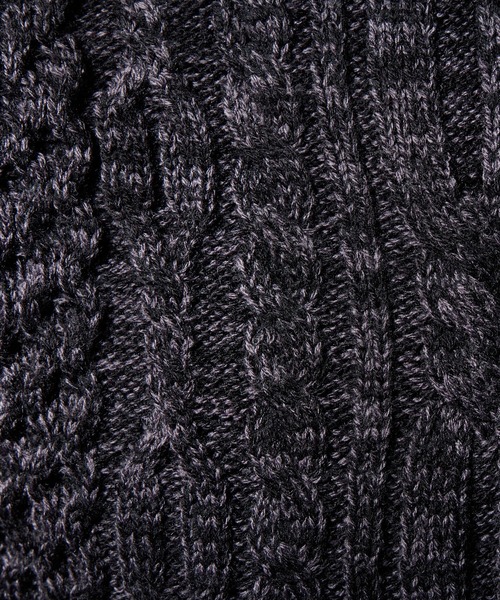 HIDEAWAYS NICOLE(ハイダウェイニコル)の「ケーブル編み衿ファスナータートルネックニット(ニット/セーター・メンズ・ブラック/ネイビー/ホワイト×ライトグレー/ホワイト×ネイビー・LARGE/MEDIUM/X-LARGE)」の15枚目の写真