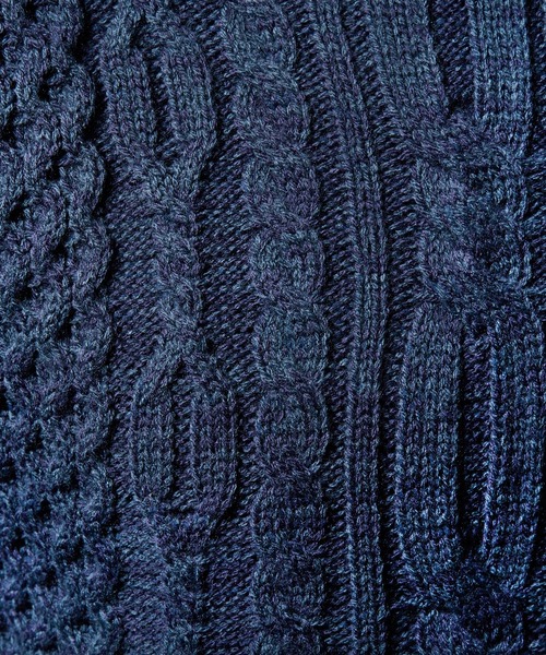 HIDEAWAYS NICOLE(ハイダウェイニコル)の「ケーブル編み衿ファスナータートルネックニット(ニット/セーター・メンズ・ブラック/ネイビー/ホワイト×ライトグレー/ホワイト×ネイビー・LARGE/MEDIUM/X-LARGE)」の17枚目の写真