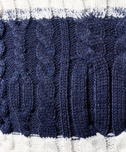 HIDEAWAYS NICOLE(ハイダウェイニコル)の「ケーブル編み衿ファスナータートルネックニット(ニット/セーター・メンズ・ブラック/ネイビー/ホワイト×ライトグレー/ホワイト×ネイビー・LARGE/MEDIUM/X-LARGE)」の19枚目の写真