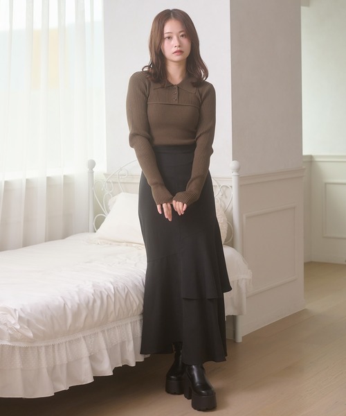 bustier style rib knit tops / ビスチェ風リブニットトップス（ニット