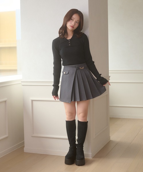 bustier style rib knit tops / ビスチェ風リブニットトップス（ニット