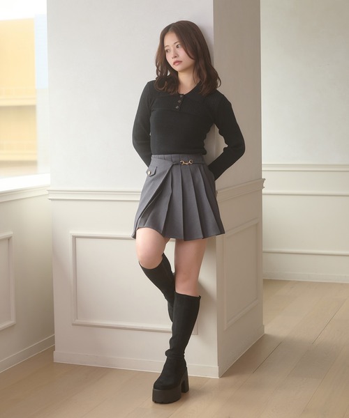 Ambre Neige（アンブルネージュ）の「bustier style rib knit tops / ビスチェ風リブニットトップス（ニット/セーター・レディース・カーキ/ブラック/アイボリー・FREE）」の13枚目の写真