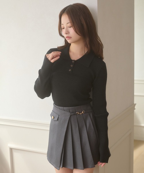 Ambre Neige（アンブルネージュ）の「bustier style rib knit tops / ビスチェ風リブニットトップス（ニット/セーター・レディース・カーキ/ブラック/アイボリー・FREE）」の16枚目の写真
