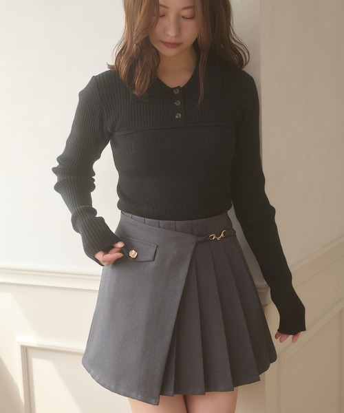 Ambre Neige（アンブルネージュ）の「bustier style rib knit tops / ビスチェ風リブニットトップス（ニット/セーター・レディース・カーキ/ブラック/アイボリー・FREE）」の6枚目の写真