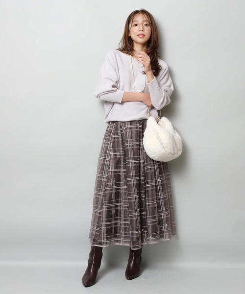 シャイニーチェックスカート（スカート）｜JUSGLITTY（ジャス