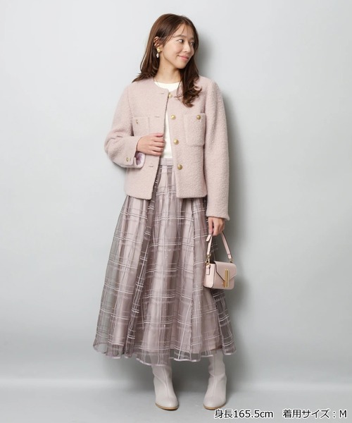 JUSGLITTY（ジャスグリッティー）の「シャイニーチェックスカート（スカート・レディース・ピンクベージュ/ブラウン系その他・1/0/2）」の20枚目の写真