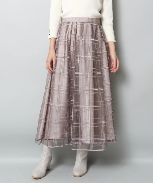JUSGLITTY（ジャスグリッティー）の「シャイニーチェックスカート（スカート・レディース・ピンクベージュ/ブラウン系その他・1/0/2）」の16枚目の写真
