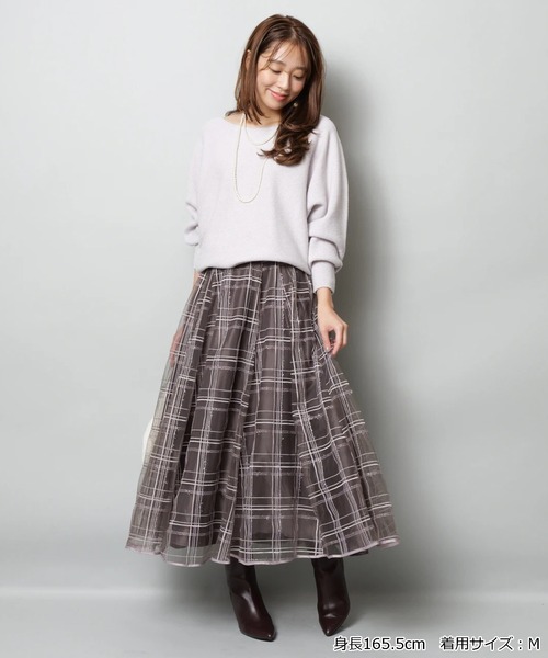 JUSGLITTY（ジャスグリッティー）の「シャイニーチェックスカート（スカート・レディース・ピンクベージュ/ブラウン系その他・1/0/2）」の17枚目の写真