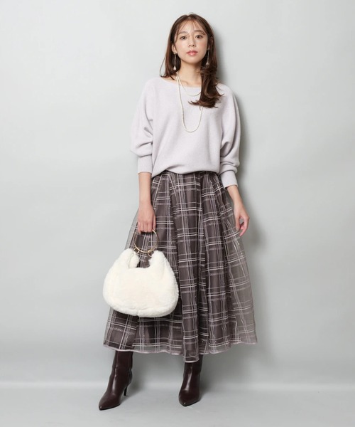 シャイニーチェックスカート（スカート）｜JUSGLITTY（ジャス