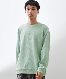 【無地に飽きた方へ】ふくれジャカードスウェット　洗濯機OK/6色展開/ユニセックスでおすすめ！