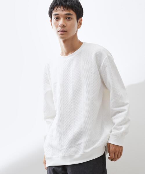 セール】【無地に飽きた方へ】ふくれジャカードスウェット 洗濯機OK/6