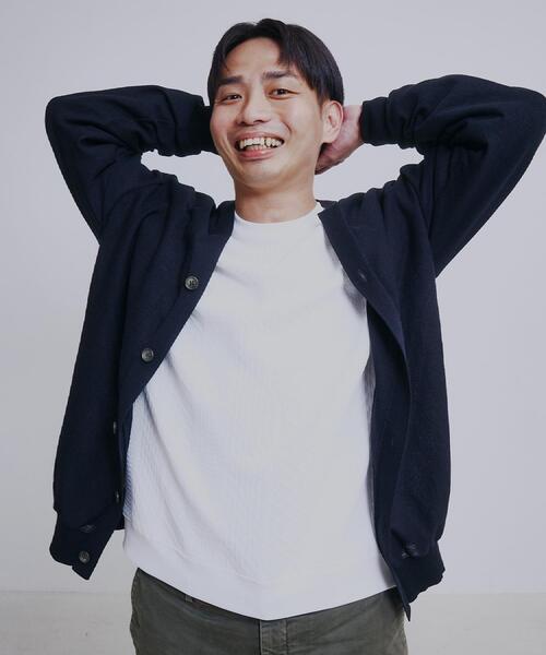 THE SHOP TK （ザ ショップ ティーケー ）の「【無地に飽きた方へ】ふくれジャカードスウェット　洗濯機OK/6色展開/ユニセックスでおすすめ！（スウェット・メンズ・グリーン系/ライトグレー/ブルー系その他/オレンジ/ブラウン系その他/オフホワイト・04/03/02）」の9枚目の写真