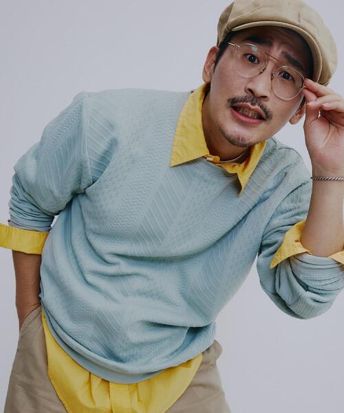 THE SHOP TK （ザ ショップ ティーケー ）の「【無地に飽きた方へ】ふくれジャカードスウェット　洗濯機OK/6色展開/ユニセックスでおすすめ！（スウェット・メンズ・グリーン系/ライトグレー/ブルー系その他/オレンジ/ブラウン系その他/オフホワイト・04/03/02）」の11枚目の写真