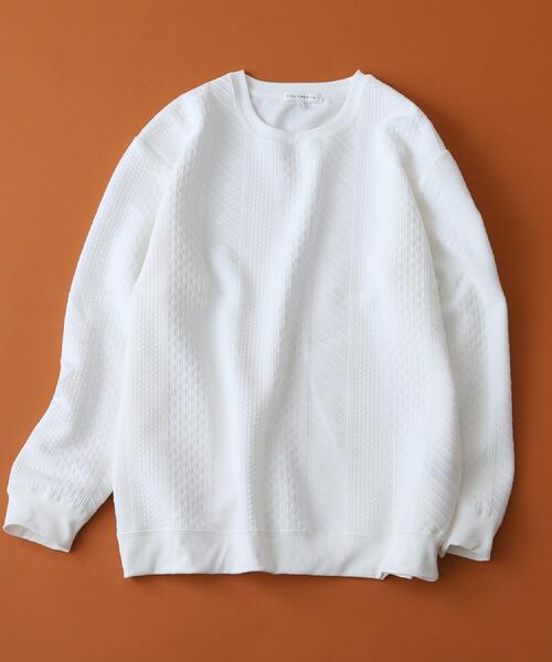 THE SHOP TK （ザ ショップ ティーケー ）の「【無地に飽きた方へ】ふくれジャカードスウェット　洗濯機OK/6色展開/ユニセックスでおすすめ！（スウェット・メンズ・グリーン系/ライトグレー/ブルー系その他/オレンジ/ブラウン系その他/オフホワイト・04/03/02）」の15枚目の写真