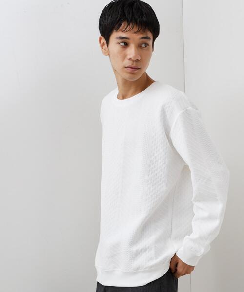 THE SHOP TK （ザ ショップ ティーケー ）の「【無地に飽きた方へ】ふくれジャカードスウェット　洗濯機OK/6色展開/ユニセックスでおすすめ！（スウェット・メンズ・グリーン系/ライトグレー/ブルー系その他/オレンジ/ブラウン系その他/オフホワイト・04/03/02）」の19枚目の写真