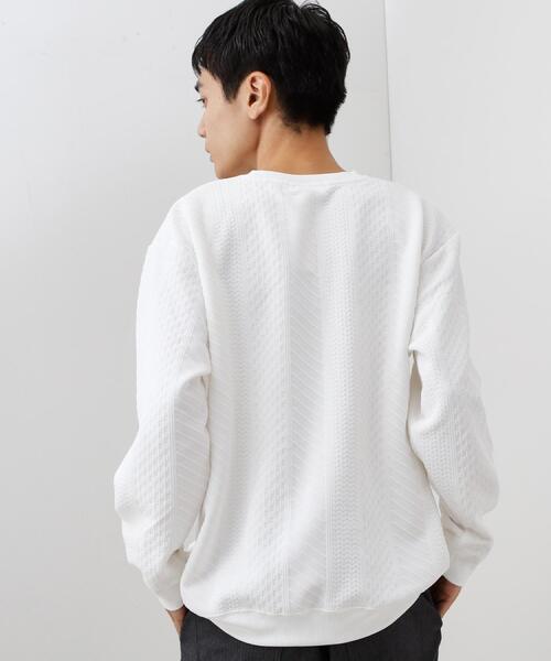 THE SHOP TK （ザ ショップ ティーケー ）の「【無地に飽きた方へ】ふくれジャカードスウェット　洗濯機OK/6色展開/ユニセックスでおすすめ！（スウェット・メンズ・グリーン系/ライトグレー/ブルー系その他/オレンジ/ブラウン系その他/オフホワイト・04/03/02）」の20枚目の写真